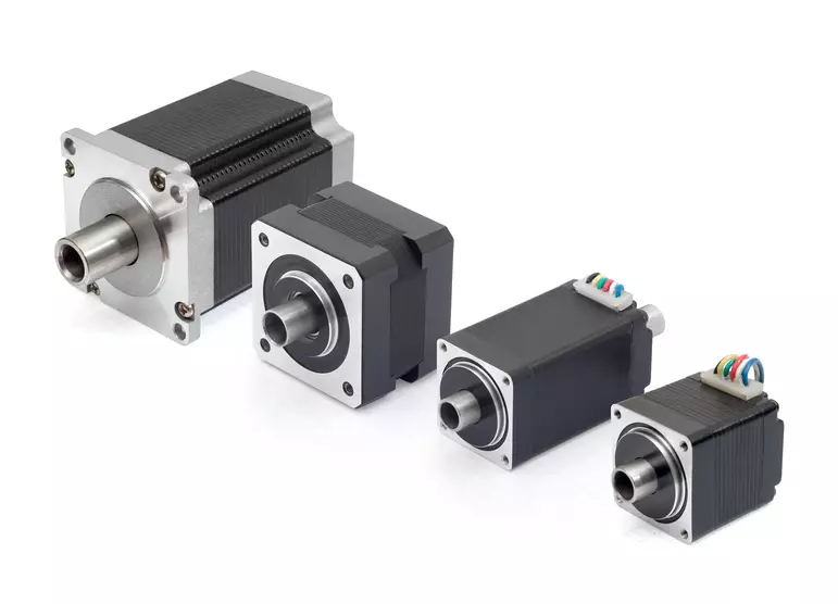 Motors with hollow shaft and high torque. Stepper motors NEMA 8-23. Also with second shaft end. Encoder and motor controller /drive options